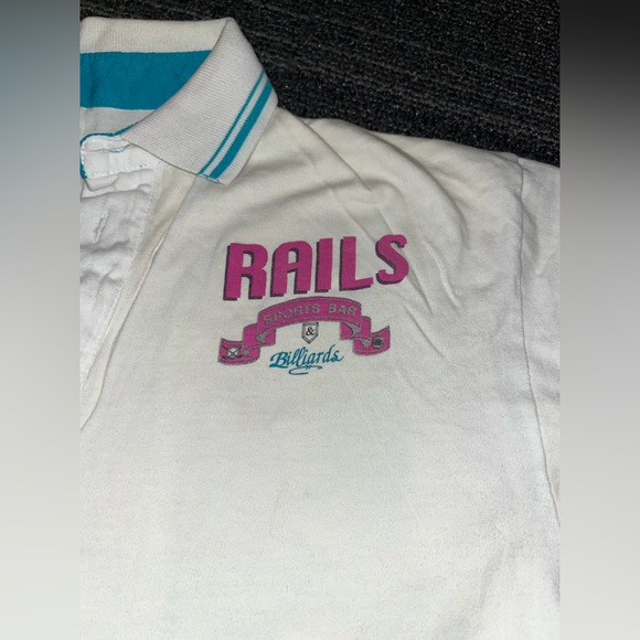 Vintage Rails Sports Bar & Billiards Polo Shirt Astro Sportswear Size Large - Picture 3 of 7